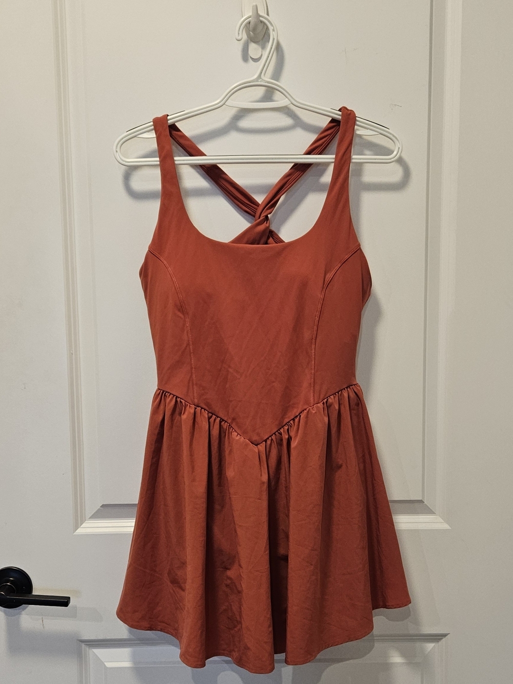 Halara Dark Pink Cross-Back Sleeveless Skater Dress